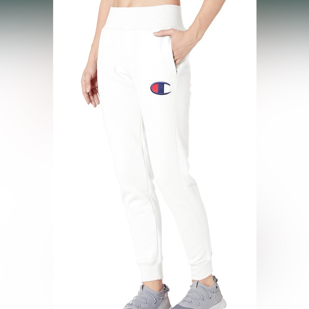 Champion Big C Logo Reverse Weave White Jogger Pant M